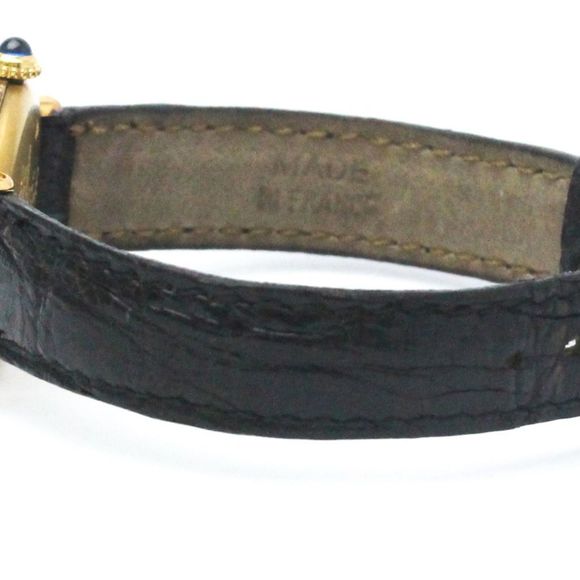 CARTIER Must Colisee Gold Plated Leather Quartz Ladies Watch 590002 BF569998 - Picture 3 of 9